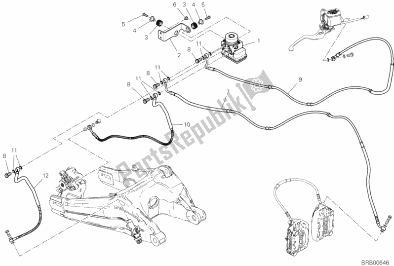 Tutte le parti per il Impianto Frenante Abs del Ducati Scrambler 1100 Special Thailand USA 2019